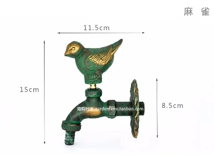 7 outdoor garden faucet animal shape Bibcock antique brass Fat cat tap for washing mop/Garden watering Animal faucet - Цвет: 7