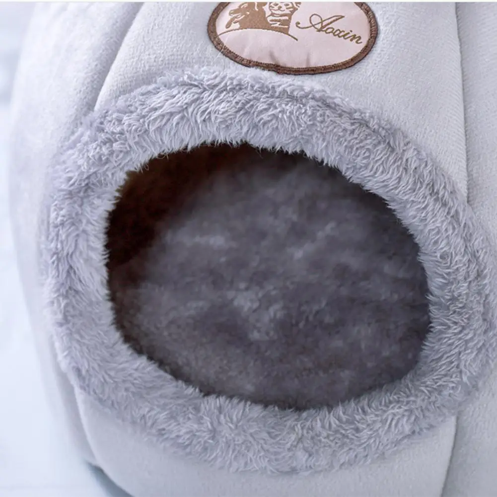 

Pet Dogs Cats Nest With Removable Washable Cushion Pet Puppies House Bed Warm Short Plush Nest For Winter Support effectual