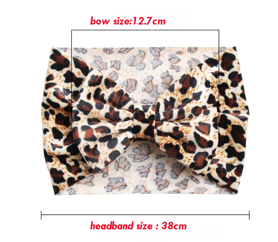 24 шт./лот Леопардовый принт бархат узел повязка на голову Большой 5 ''большой