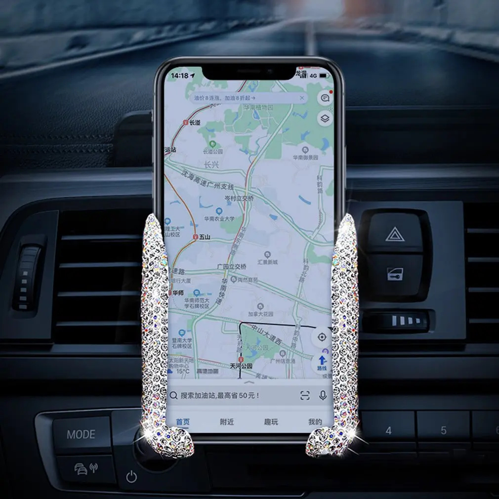 

Car Air Outlet Snap-Type Support Diamond-Studded Navigation Mobile Phone Holder Professional Design To Prop Up Your Smartphones