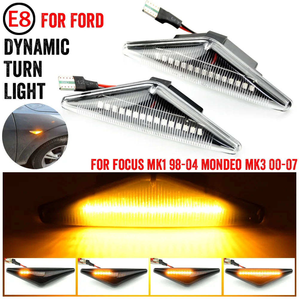 

2pcs Side Repeater Light Lamp LED Side Marker Dynamic Turn Signal Light Blinker Lamp For Ford For Focus Mk1 For Mondeo Mk3
