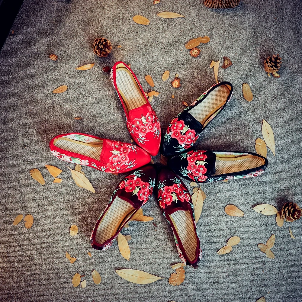 Veowalk/Женская обувь на плоской подошве в китайском стиле Удобные летние женские