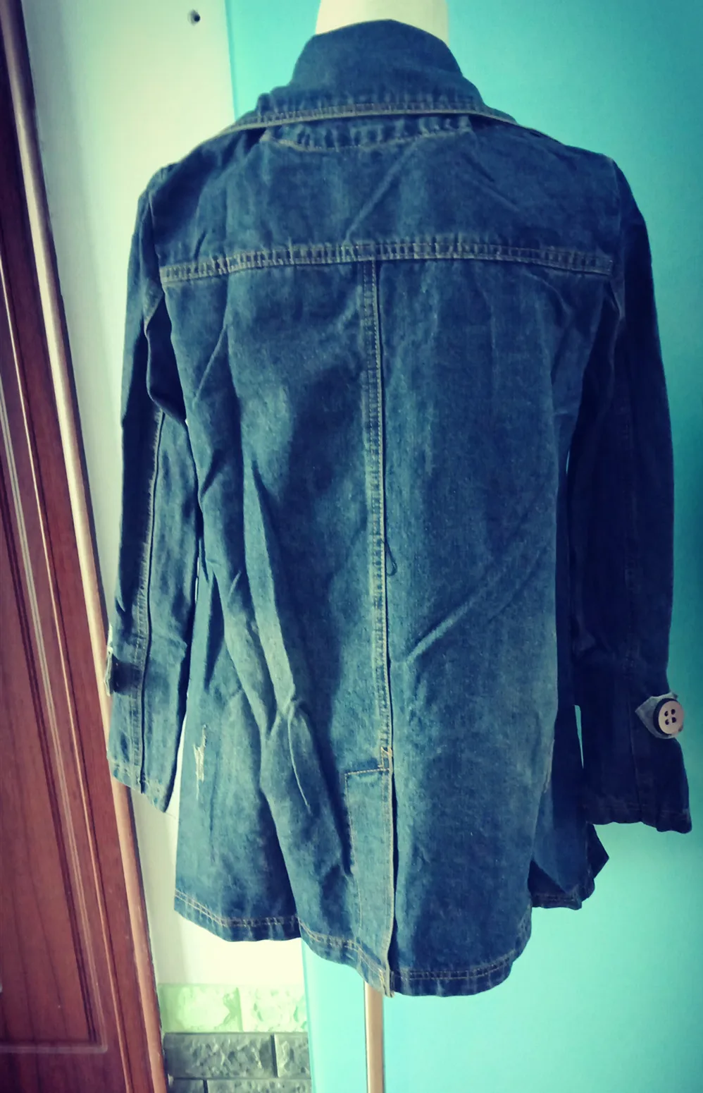 Модная Демисезонная женская длинная джинсовая куртка большого размера пальто