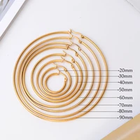 stainless steel smooth large hoop earrings exaggerate circle surgical steel gold round loop earring for women ear ring jewelry