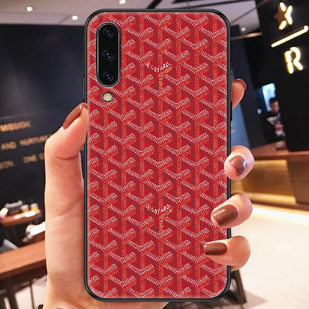 

Design Box luxury g-Goyardes Phone case For Samsung Galaxy A 3 5 7 8 10 20 21 30 40 50 51 70 71 E S 2016 2018 4G black 3D Etui
