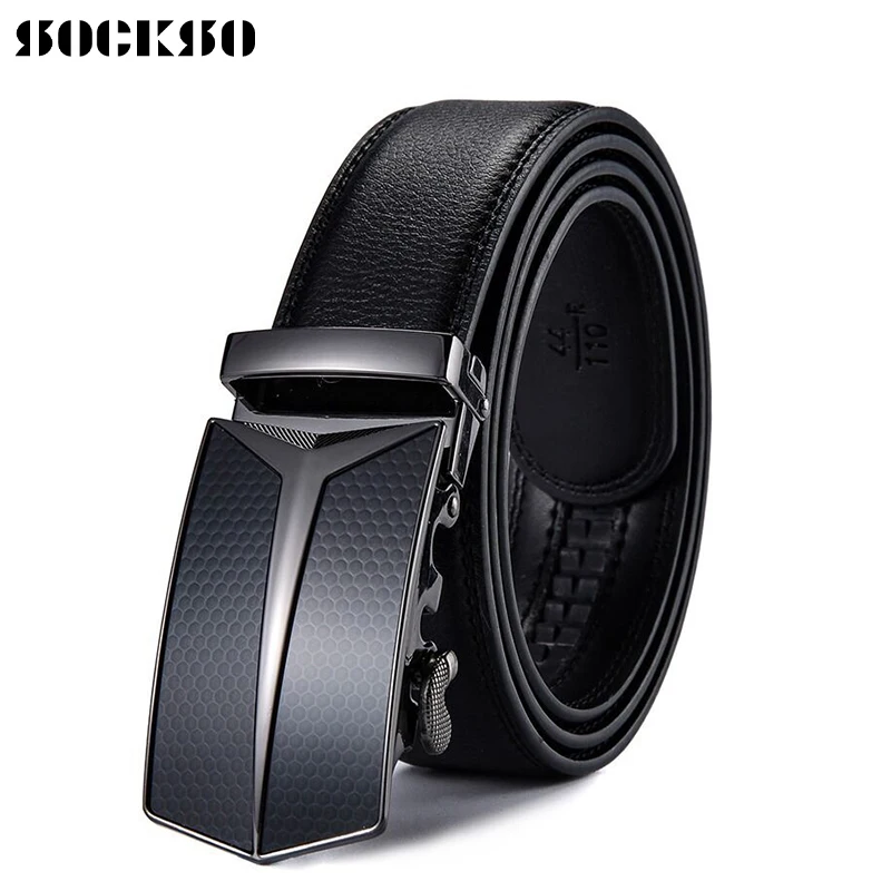Модный бренд 2019 автоматическая пряжка мужской кожаный ремень деловой пояс