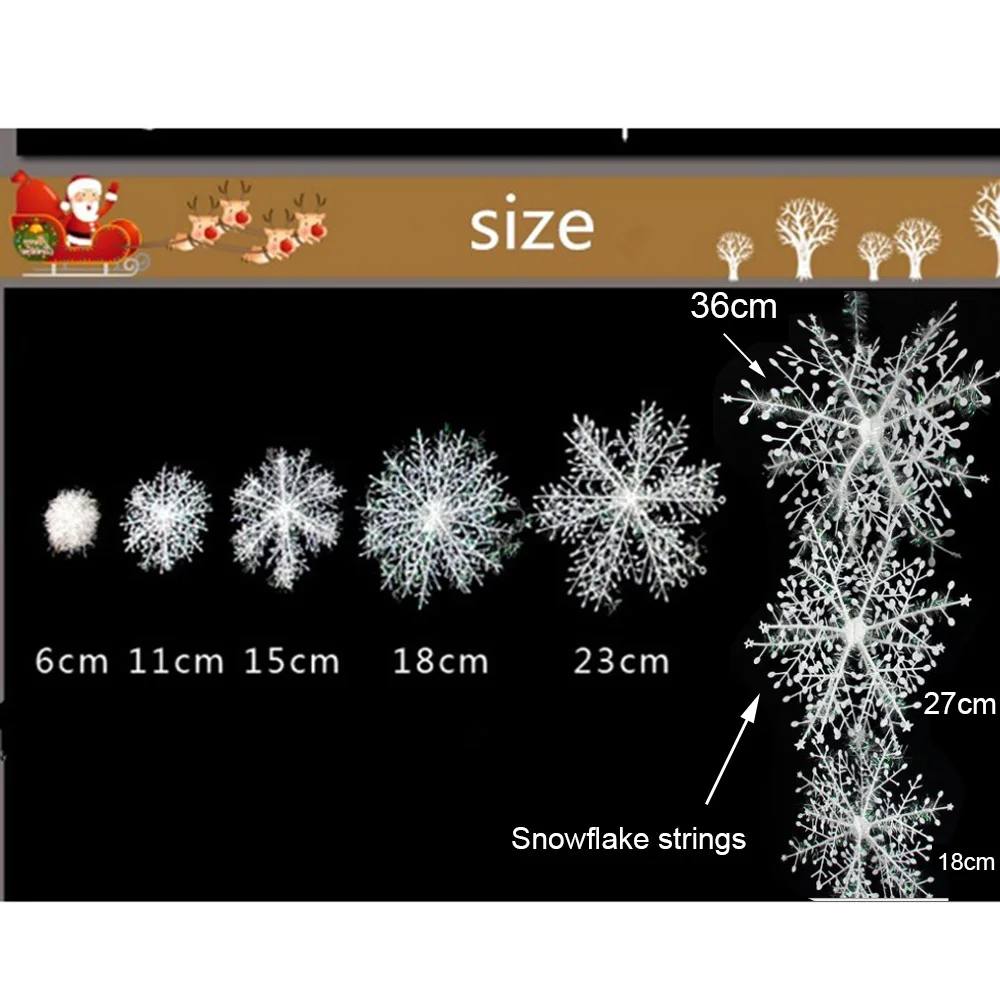 3/6 шт DIY очаровательные снежинки для рождества Белые Рождественские елочные