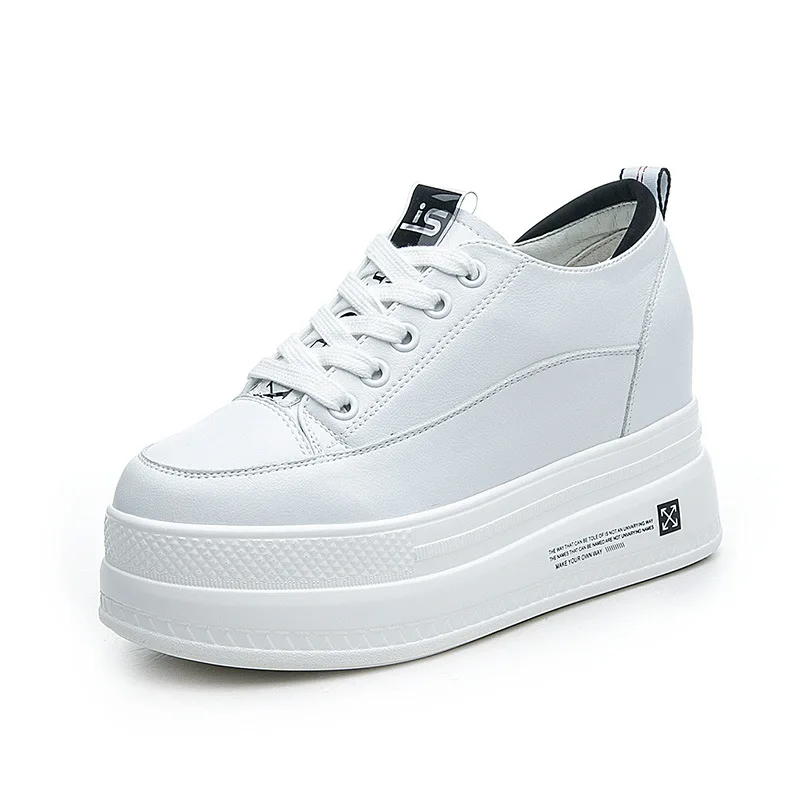 

Женские кожаные кроссовки на толстой подошве, повседневные спортивные дышащие кроссовки с внутренней подкладкой, Новинка осени 2020