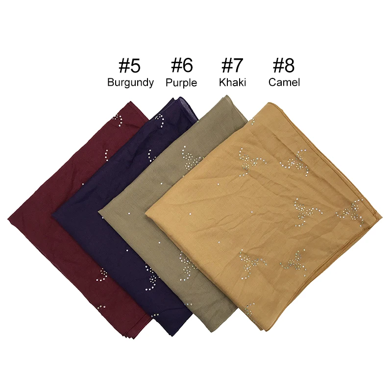 1 шт. горячая Распродажа исламский хиджаб твердый шарф Горячие Стразы