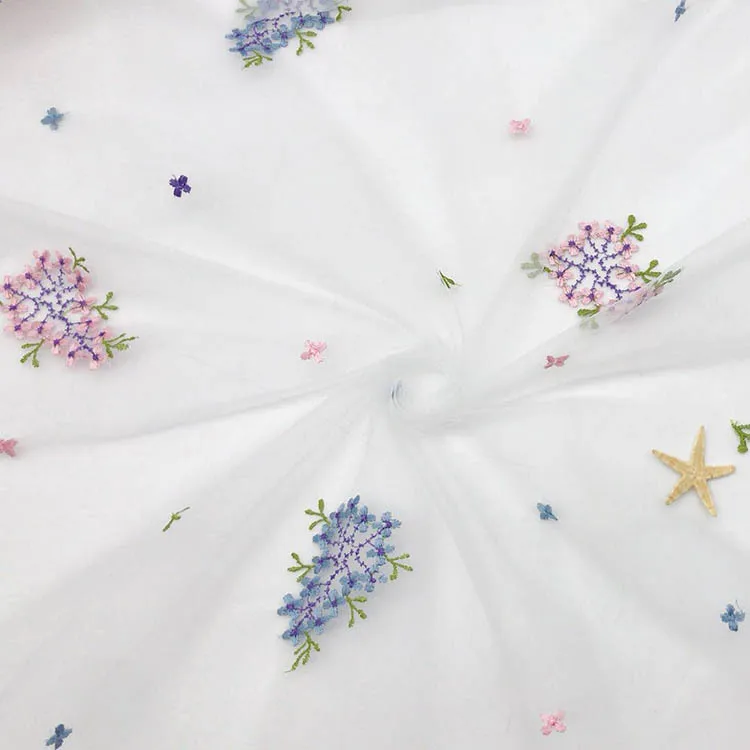 1 метр 130 см Цветочная вышивка сетчатая Тюлевая кружевная ткань юбка кружева