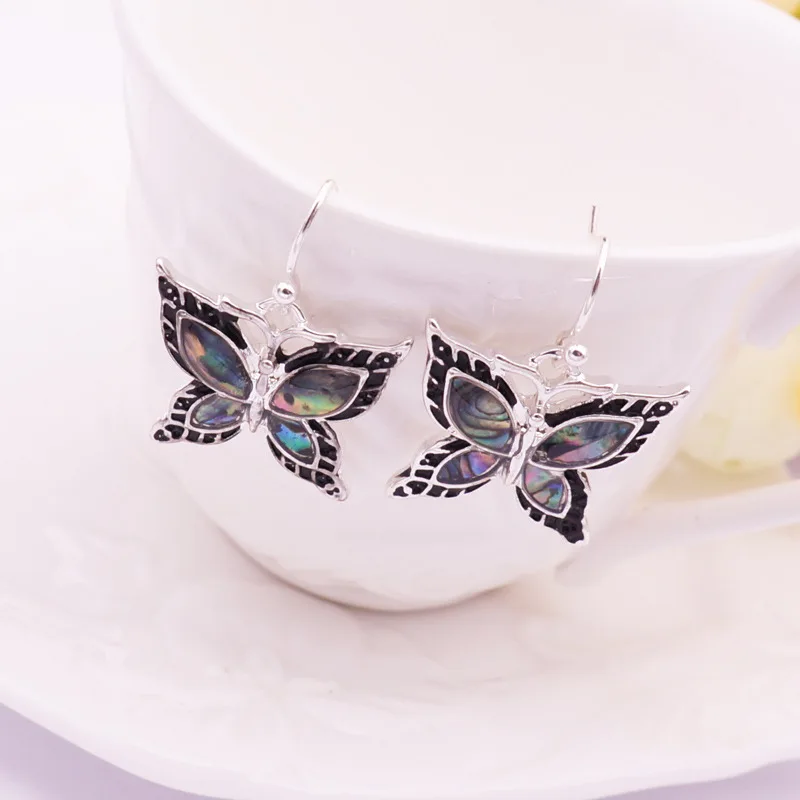 1 пара носков с изображением разноцветной эмалью в виде бабочки серьги модные