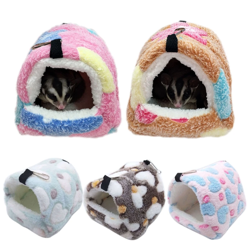 

Pet Bed Soft Flannel Guinea Pig Bed Hamsters Sleeping Bag for Rabbit Accessories Jaula Conejo Small Pet Cage Nest Bed Cushion