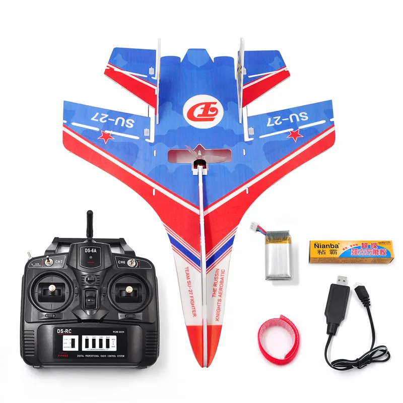 

Mini SU27 KT 400mm Wingspan RC Airplane Ready to Fly DIY Stunt Fixed Wing War Fighter Aircraft with Battery Remote Controlled Mo