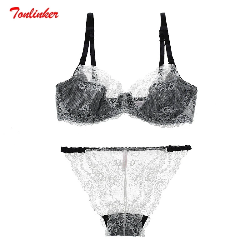 Ladies Sexy Lace Underwear Ultra-Thin Breathable Gather Bra  Women's Breathable Comfortable Brassieres And Panties Set