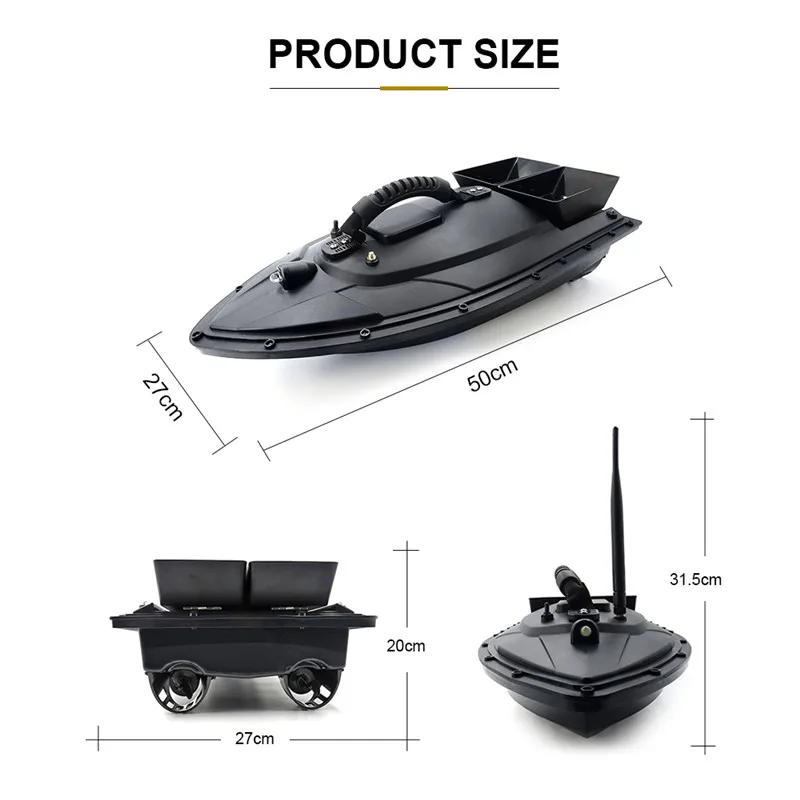 

Flytec 2011-5 / V007 / V500 Electric Fishing Bait RC Boat 500M Remote Fish Finder 5.4km/h Double Motor Toys Kit / RTR Version