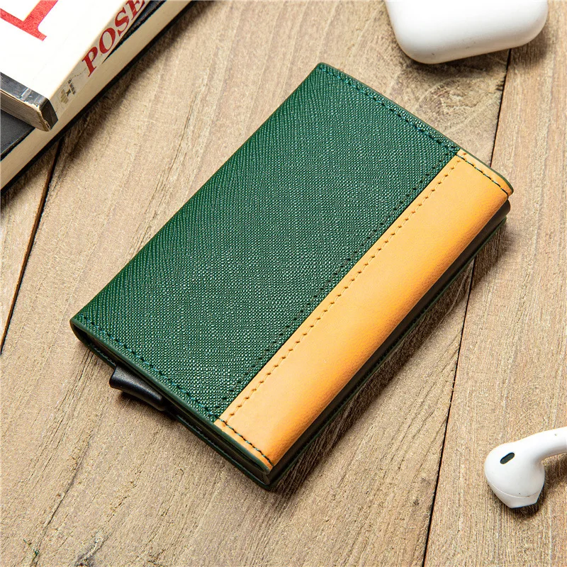 

Genuine Leather Business Credit Card Holder for Men or Women Large Pocket Brand Card Case Wallet Magnetic Name Card Holder