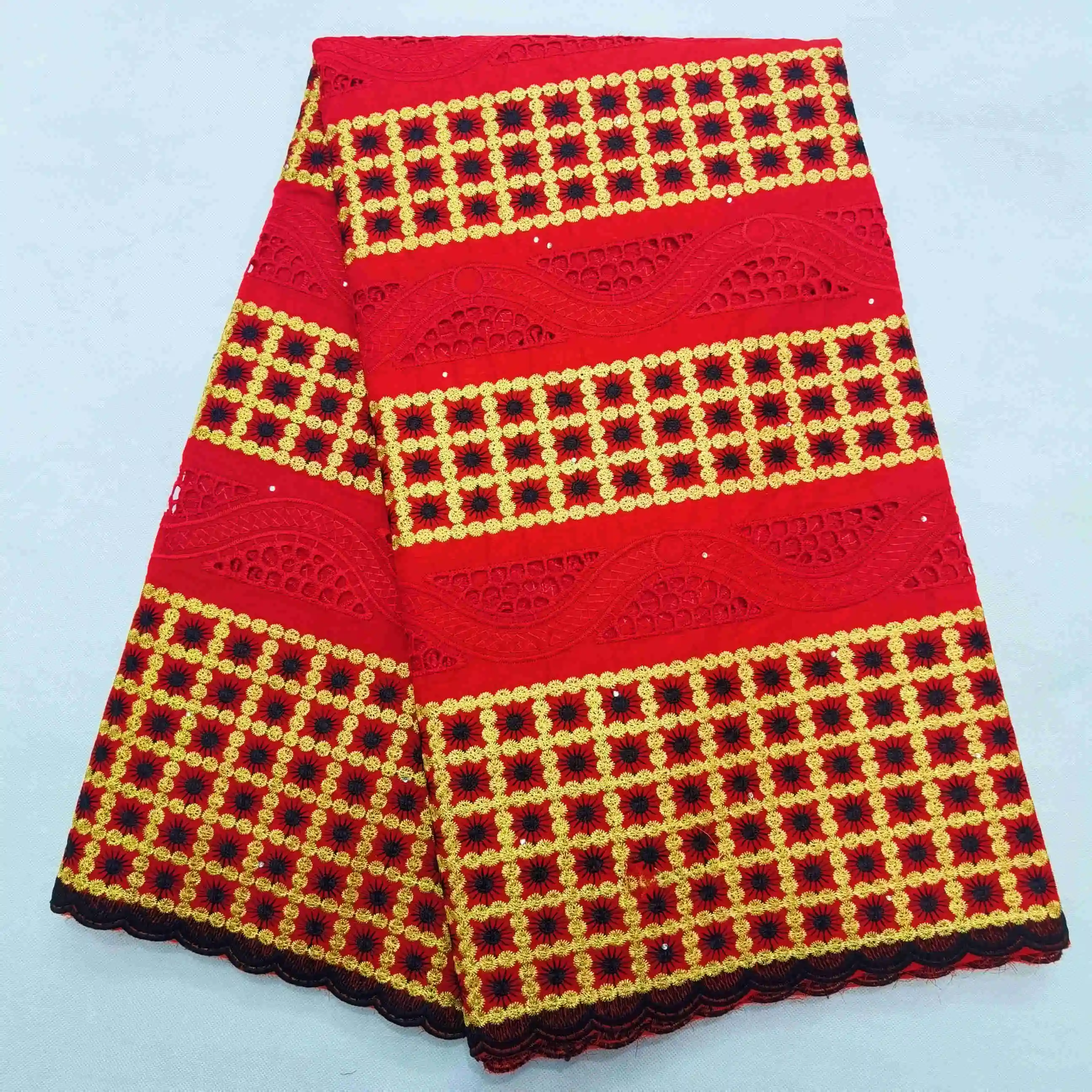 Белая кружевная ткань швейцарская вуаль хлопчатобумажная африканская высокого