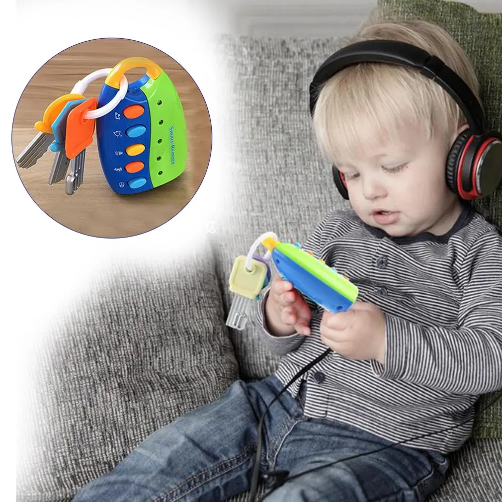 

Baby Musical Car Lock Key Toys Smart Remote Car Voices Pretend Play Flashing Electronic Toy Early Educational Toy for Children