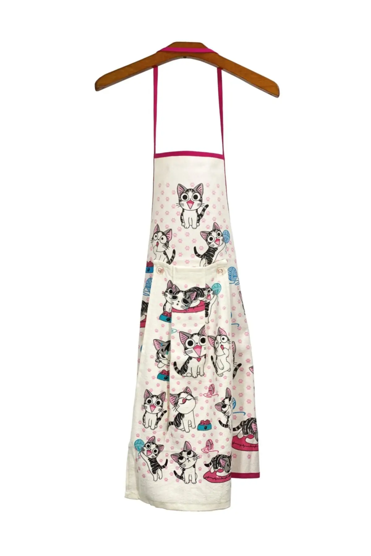 

White Printed Kitchen Apron and Towel Apron