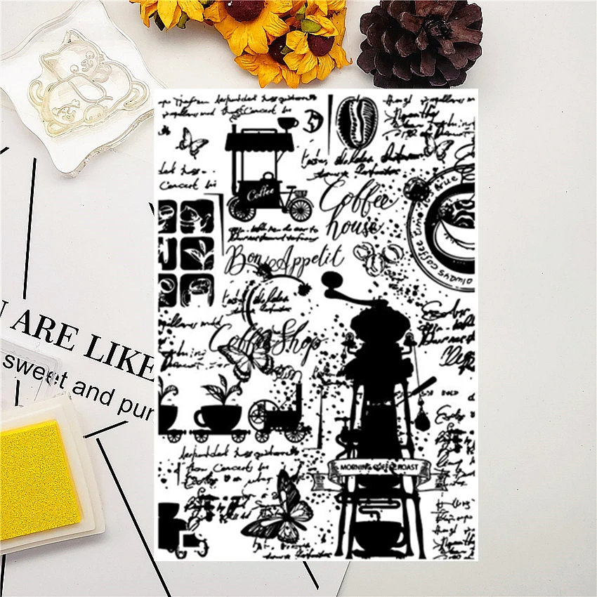 

Прозрачные штампы с надписью в виде бабочки, 11 х16 см