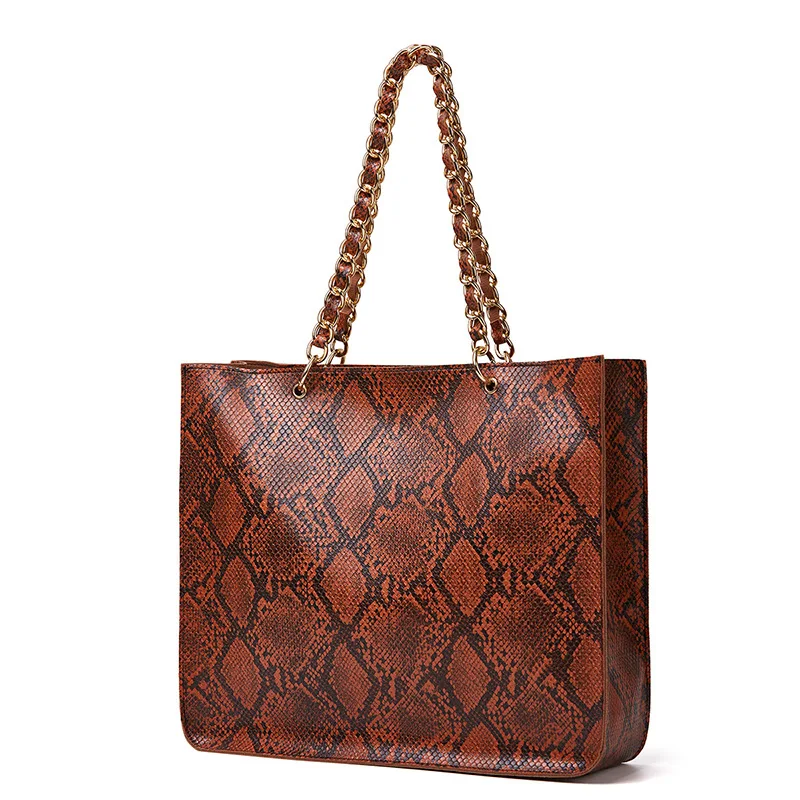 

Ladies Snakeskin pattern Tote Bag, Female Handbag, Faux Leather, Versatile, Fashion