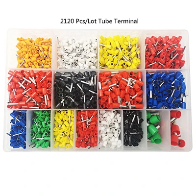 2120 PCS 2120 шт. обжимной клеммный блок трубчатые электрические клеммы для кабеля, провода Соединительный кабель Размер 0,5-10mm2 AWG22/20/18/16/14/7 - Цвет: 2120 PCS