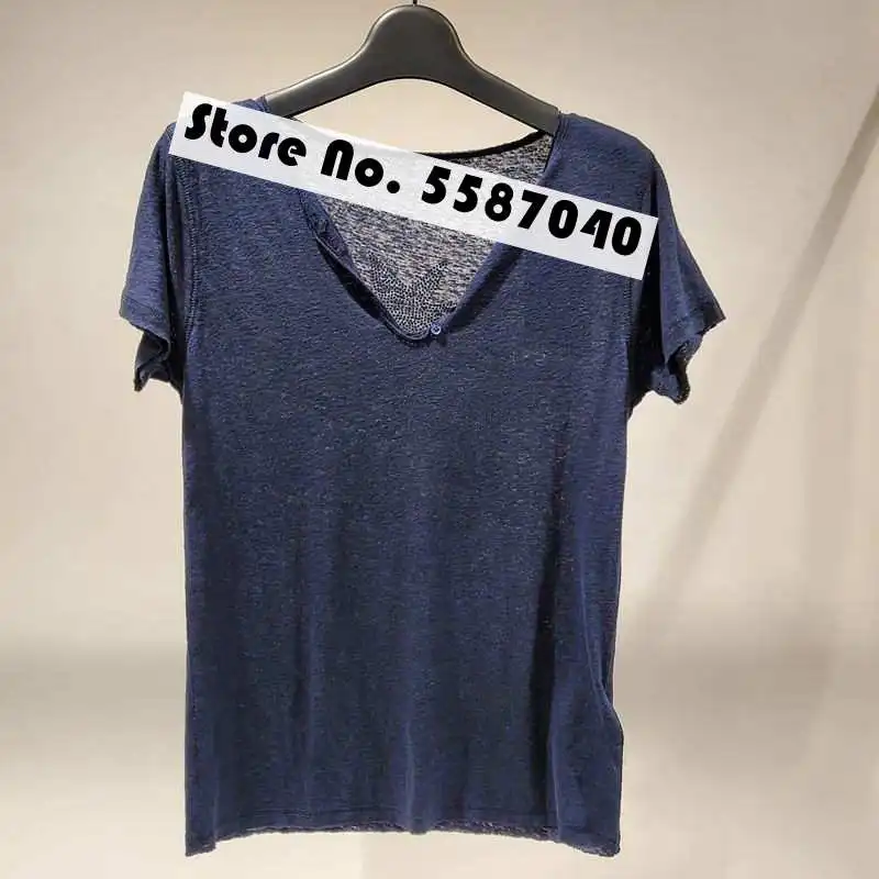 

2021 Summer Women T-shirt V-Neck Short Sleeve T-shirt
