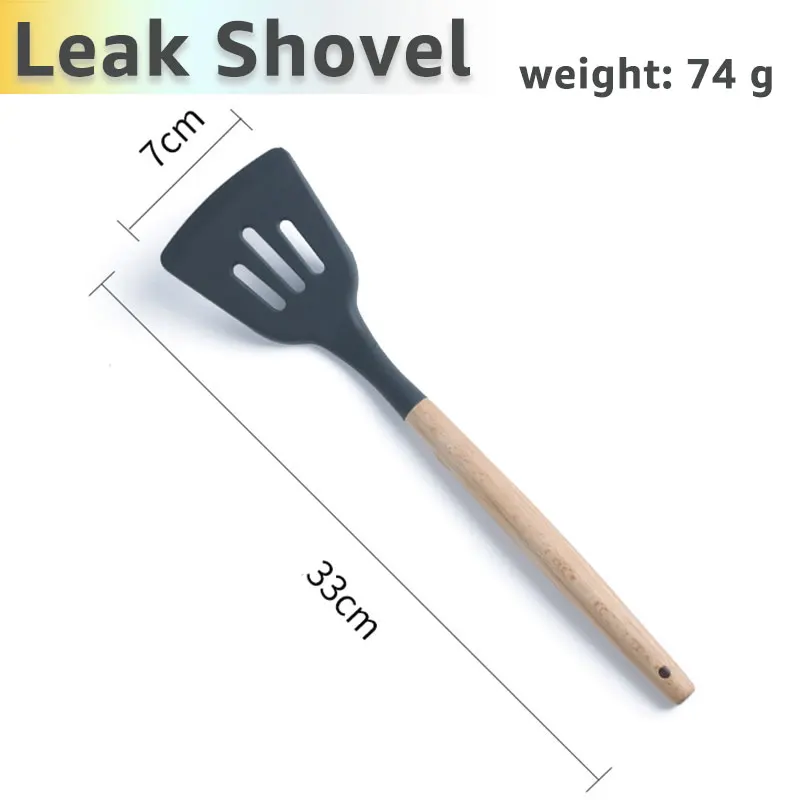 Leak shovel Инструмент для приготовления пищи нетоксичные приготовления выпечки Кухонные инструменты принадлежности силиконовая лопатка скребок-ложка щетка Лопата венчик Тернер - Color: Leak shovel