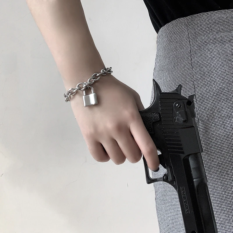 HZ 2019 холодный замок крест цепочка в стиле панк рок регулируемый браслет длинной