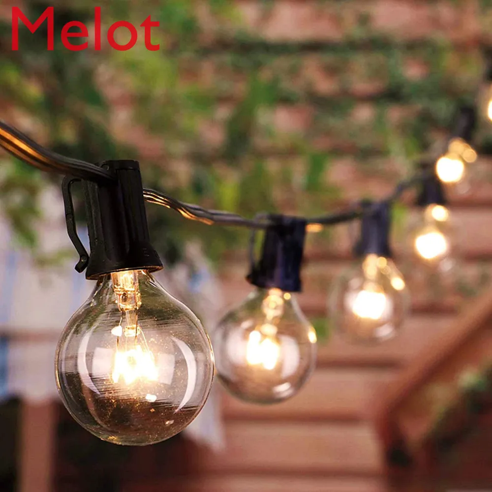 

Decorative Light String Courtyard Layout Colored Light Plug-in Type European Retro Tungsten Bulb Festival Hanging Light