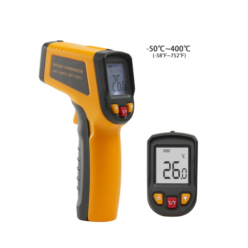 yellow-400 DEKO WD01 Бесконтактный лазерный ЖК-дисплей ИК инфракрасный цифровой C/F выбор температуры поверхности термометр пирометр Imager - Цвет: yellow-400