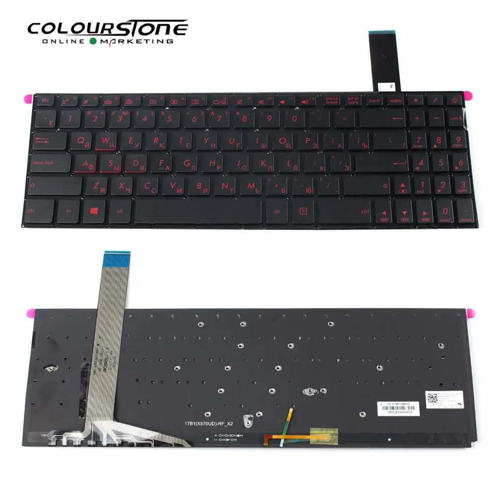 Клавиатура для ноутбука YX570Z FX570UD F570 NX580V X570 черная подсветка Русская клавиатура