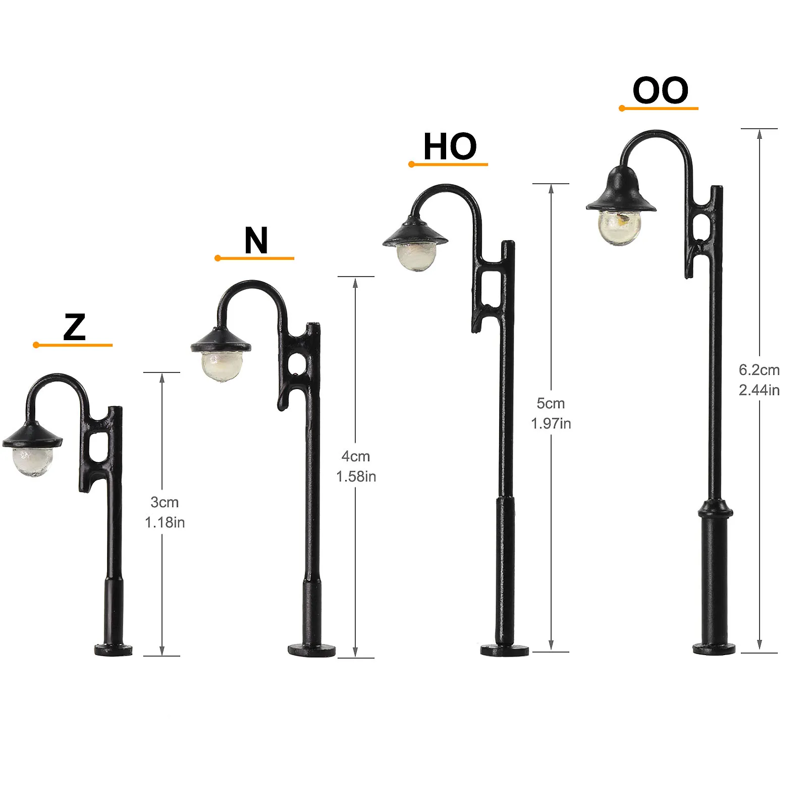 Evemodel 10 шт. модель железнодорожные уличные фонари лампы OO HO N Z светодиоды в