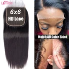 4x4 5x5 6x6 HD кружевная застежка искусственная кружевная Фронтальная застежка только свободная часть бразильские Remy Lemoda человеческие волосы 10-22 дюйма