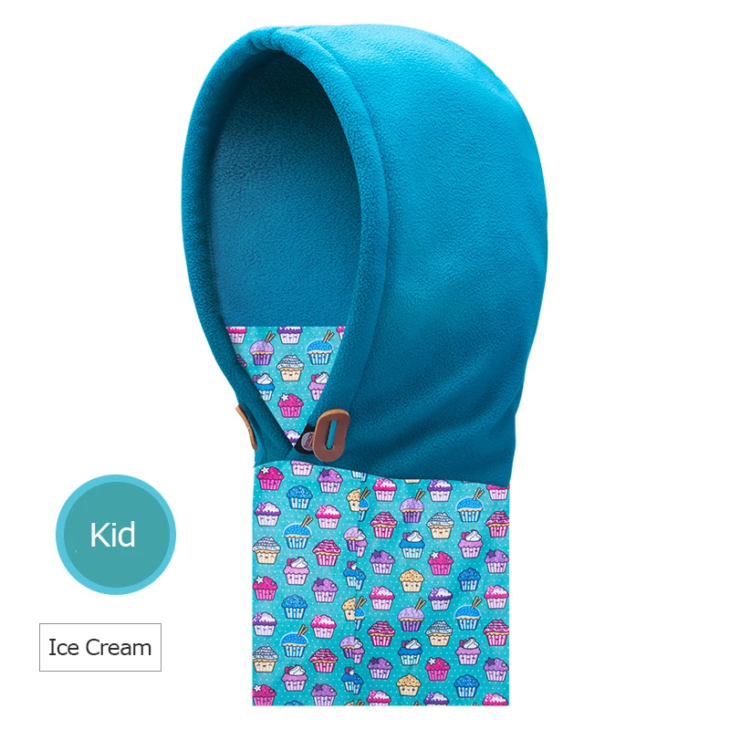 E813 Ice Cream AONIJIE E802 унисекс для взрослых и детей, двухслойная Зимняя Теплая Флисовая Балаклава, лыжная шапка, маска, шарф для бега - Цвет: E813 Ice Cream