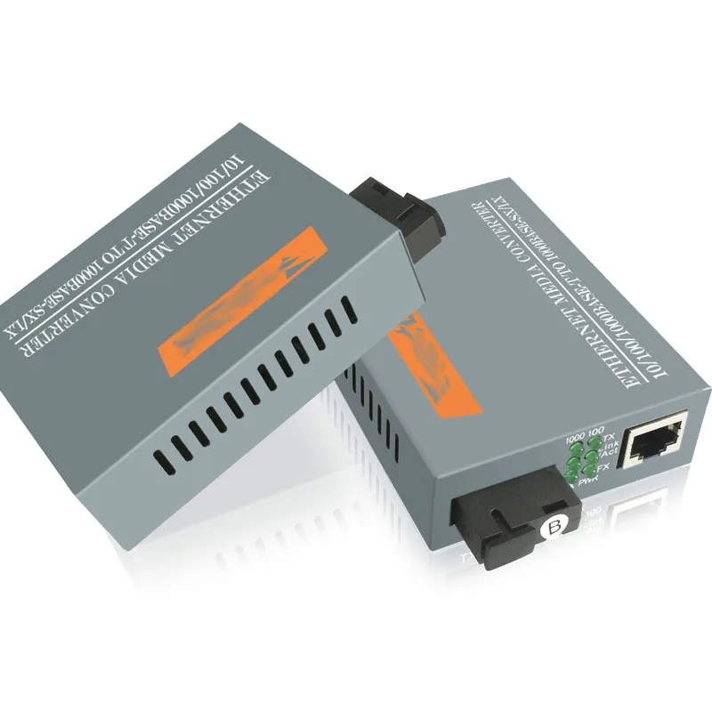

1 Pair HTB-GS-03 A/B Gigabit Fiber Optical Media Converter 1000Mbps Single Mode Single Fiber SC Port 20KM External Power Supply
