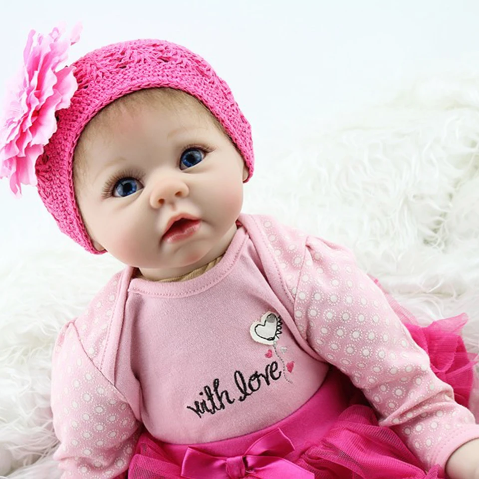 

22inch Silicone Reborn Baby Doll Toys Princess Toddler Babies Like Alive Bebe Girls Brinquedos Limited Collection Birthday Gift