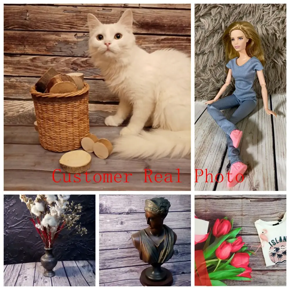 Laeacco фотофоны для кукла еды домашних животных фотосессия старая деревянная доска