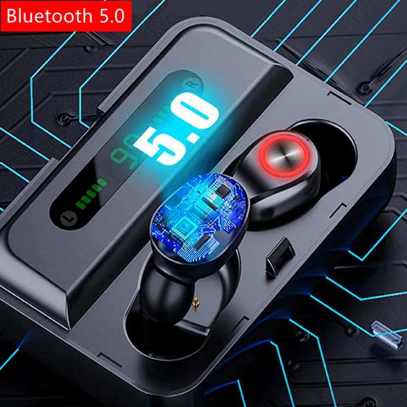 Мини Tws наушники Bluetooth 5,0 наушники перезаряжаемая гарнитура Blutooth Беспроводные наушники с зарядным устройством светодиодный дисплей Handfree