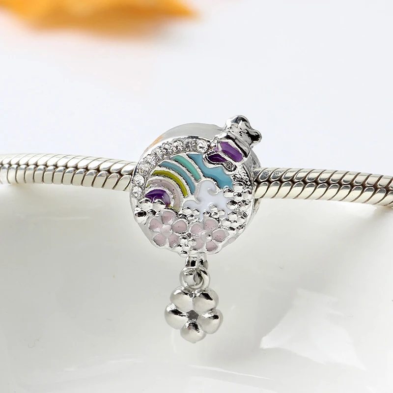 CUTEECO Новые Красочные цветы эмаль DIY Подвесные приспособления Pandora браслет для женщин ювелирные аксессуары дропшиппинг
