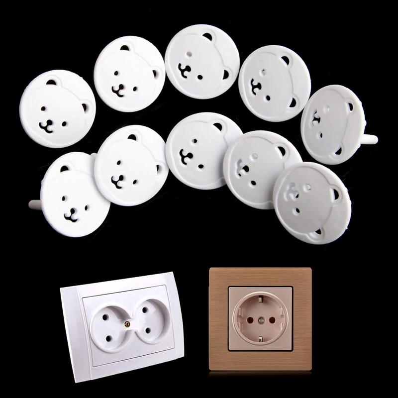 

10X Power Kid Socket Cover Baby Child Protector Guard Mains Point Plug Bear New