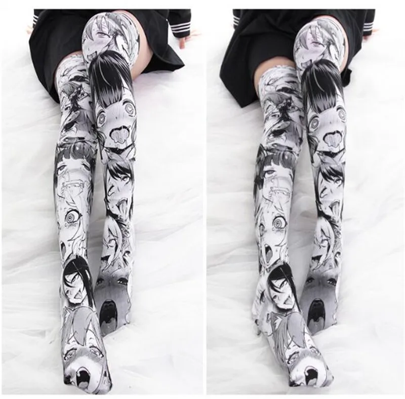 1 пара гольфы в стиле аниме Мультяшные Чулки с принтом карнавальные костюмы