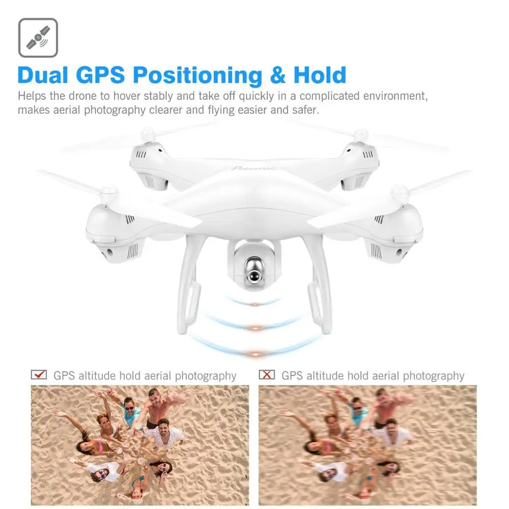 Potensic T35 двойной GPS Радиоуправляемый Дрон Профессиональный FPV 1080P HD камера дроны