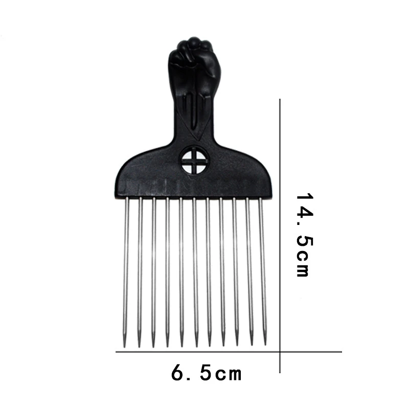 

3Pcs Wide Teeth Metal Comb Curly Hairbrush Hair Fork Pick Comb Black Handle Hairdressing Brush Styling Tool