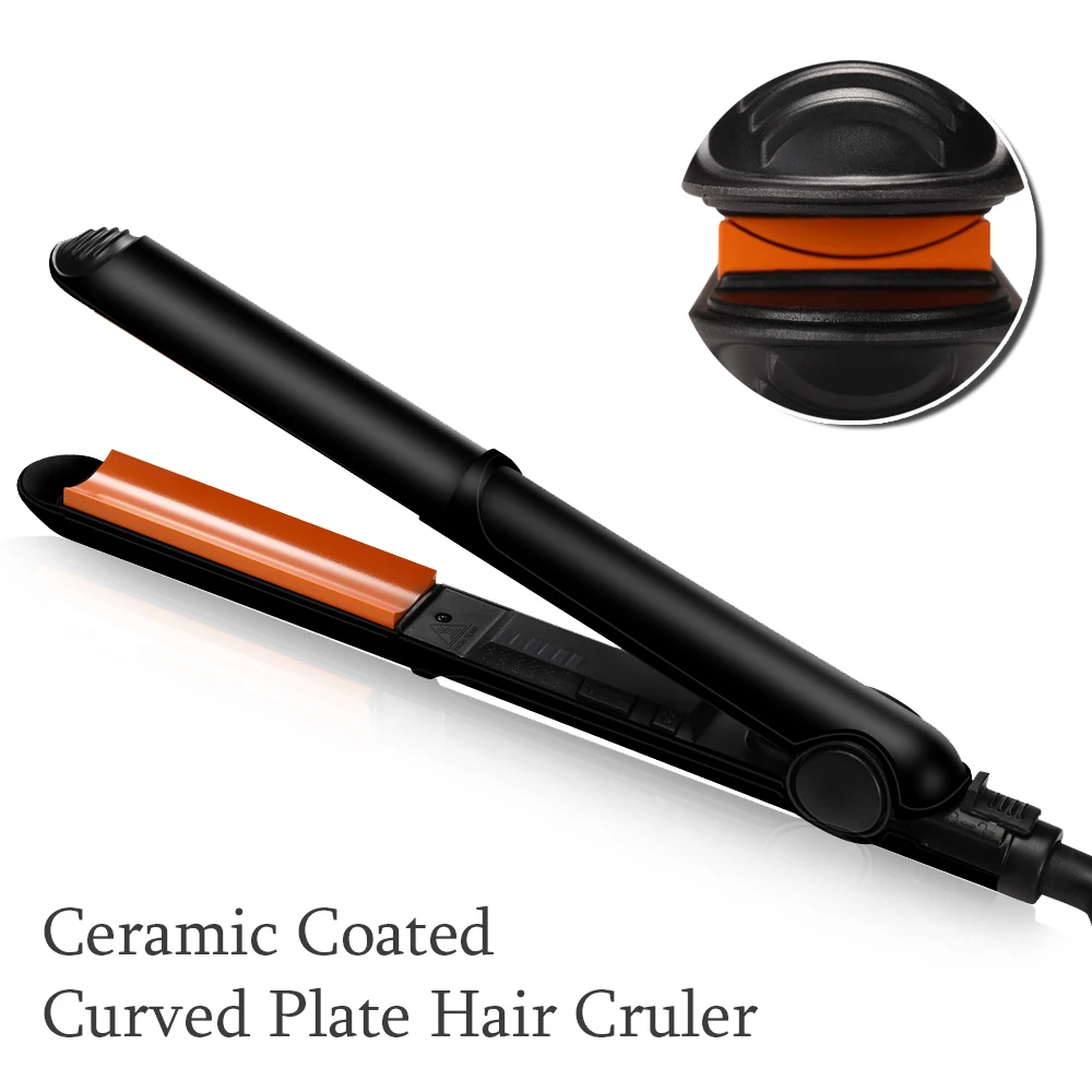 

Professional Hair Curler Ceramic Coated Curved Plate Hair Cruling Irons For Women Crescent Plate Flat Iron Waver