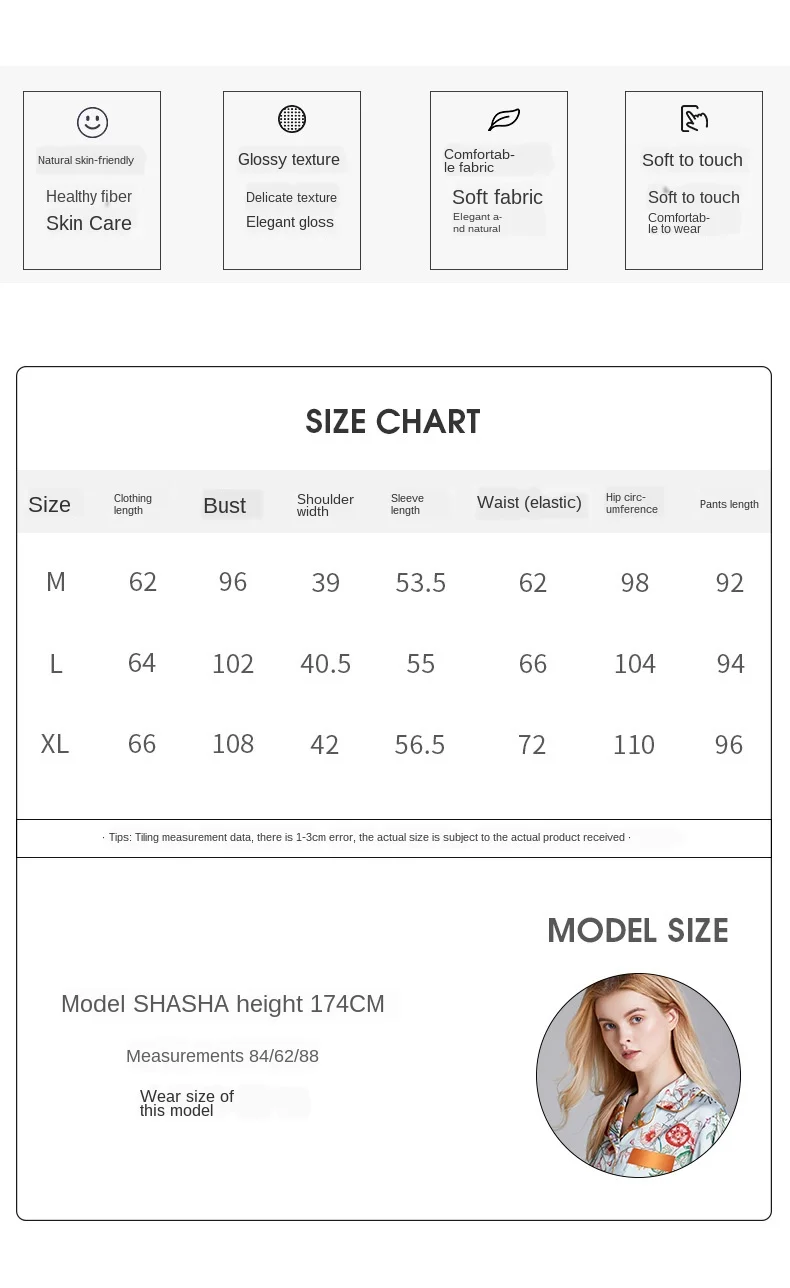 

Spring New Model Pajamas Ladies Spring Thin Silk Printed Long Sleeve Homewear Set Pajamas for Women