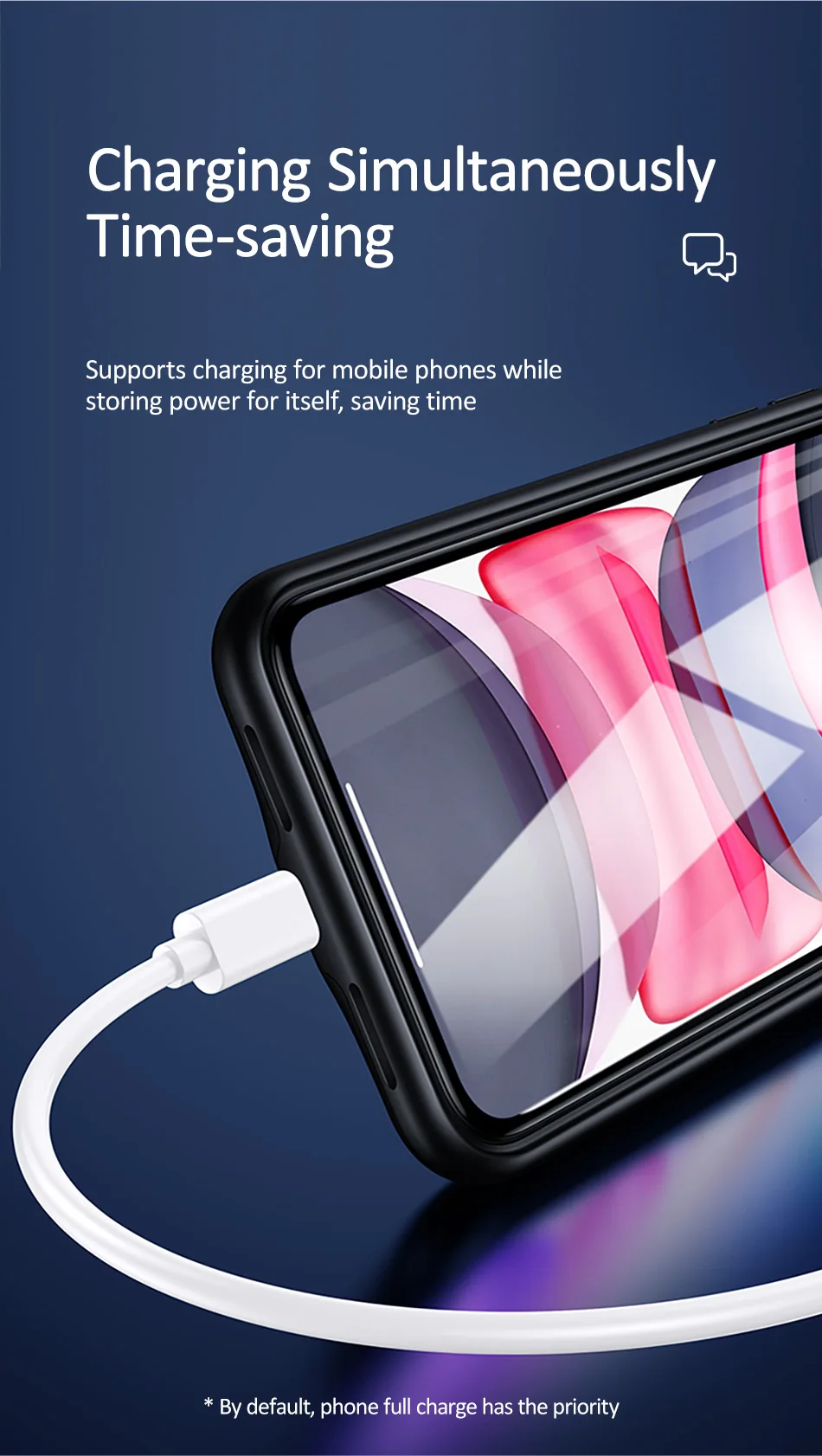USAMS умный чехол для батареи, зарядное устройство для iPhone 11 Pro Max, чехол для батареи, внешний аккумулятор, резервный внешний аккумулятор для iPhone X XS