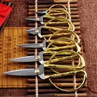 Аксессуары для шитья 4 размералот золотые швейные ножницы Прочные высокие винтажные портные ножницы для шитья ткани ремесла дома, W