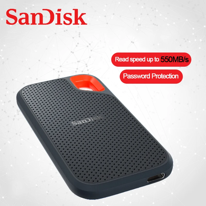 SanDisk External Portable SSD 500GB 1TB 2TB 550MB/s Hard Drive PSSD USB 3.1 Solid State Disk Type-C for Windows Mac Book Laptop |