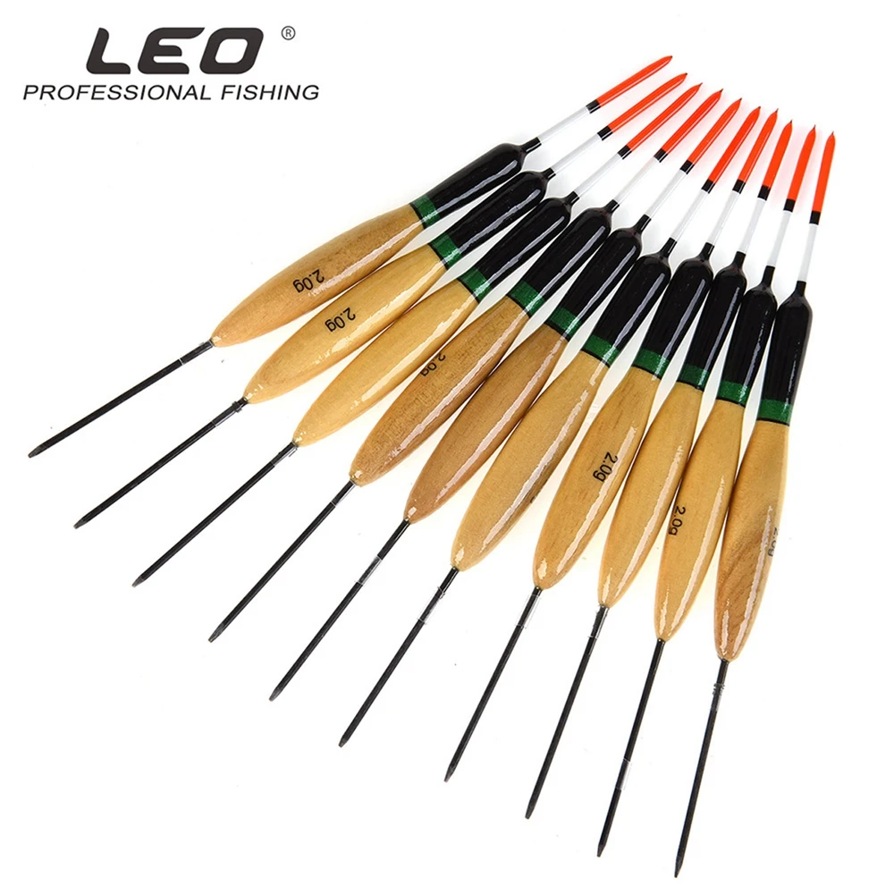 

LEO 10pcs Fishing Bobbers Fish Floats Set Paulownia Wood Fishing Floater Fishing Buoy Tail Tackle Outdoor Accessories